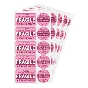 60 PC Fragile Stickers for Shipping Do Not Trample or Fold Stickers Do Not Drop